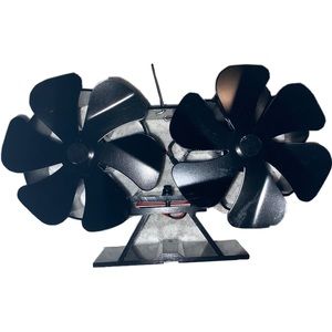 Stove Heat Powered Double Motors Fan 8 for Gas/Pellet Wood/Log Burner Stoves